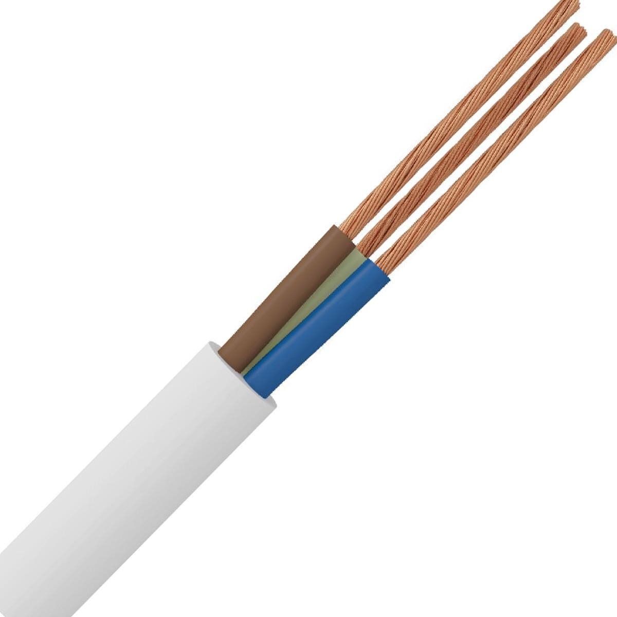 Qualu Stroomkabel - 3x2.5mm - 50 Meter - Wit