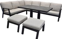 AVH-Collectie Barolo Barolo hoek dining loungeset 6 delige aluminium verstelbare tafel antraciet