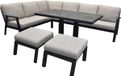 AVH-Collectie Barolo Barolo hoek dining loungeset 6 delige aluminium verstelbare tafel antraciet