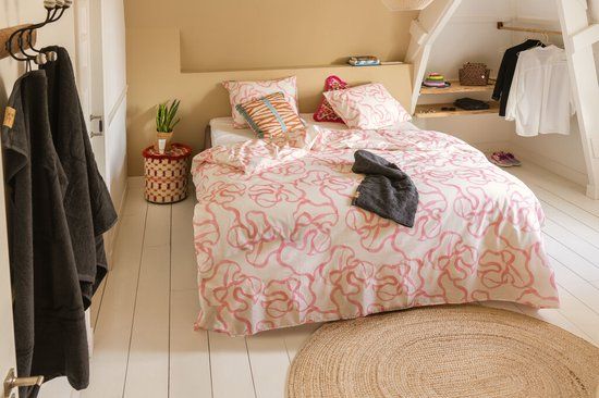 Dindi Home Pink Party Dekbedovertrek - 140x220 - Katoen - Off White / Roze