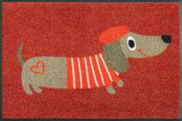Kleen-Tex wash+dry by Kleen-Tex paillasson Monsieur Chien, gris, rouge, blanc, chien