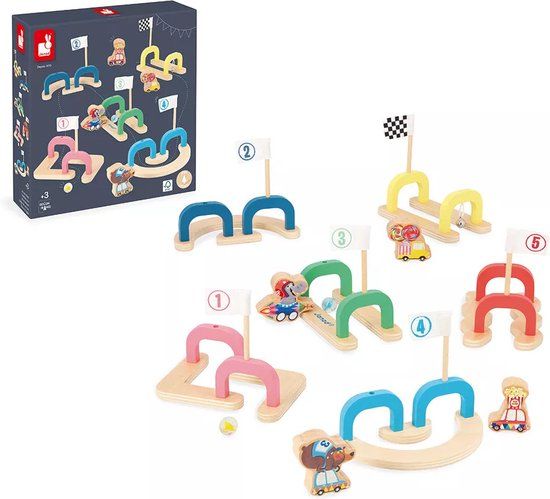 Janod Applepop Knikkerspel met parcours