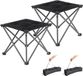 Unyqoos® tabouret de camping en 2 pièces, pliable, ultraléger, tabouret pliant portable avec sac de transport, noir, jusqu'à 150 kg de charge