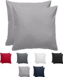 Komfortec Set van 2 Premium Kussenslopen 80x80 cm - Superzachte Kussenhoes – 100% Geborsteld Polyester - 90g/m² - Grijs