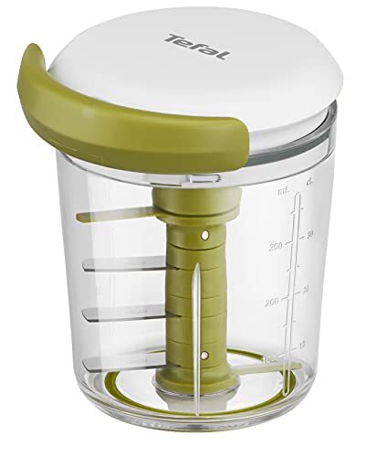 Tefal 5 Second Chopper Shaker K16441 - 5 seconden - handmatige hakmolen 450 ml - grof, medium en fijn gehakt - roestvrijstalen messen zonder stroom, antislip onderkant en gemakkelijk te reinigen