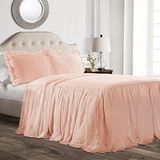Lush Decor Sprei met ruches, Polyester, Blush, Twin