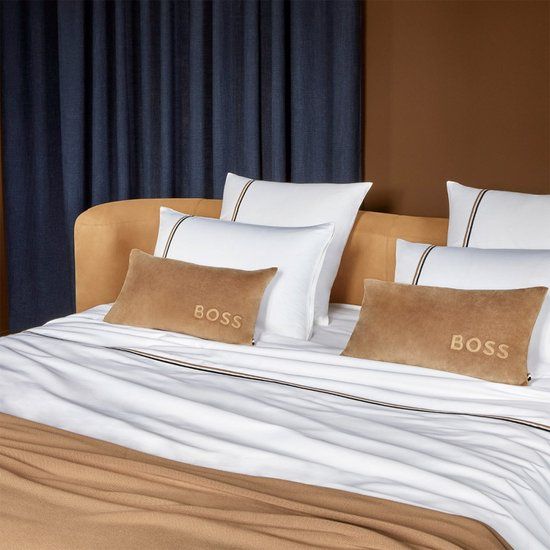 HUGO BOSS B Linea Dekbedovertrek - Katoensatijn - 240x220 cm - Wit