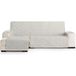 ECOMMERC3 Bankhoes voor chaise longue, links, omkeerbaar, met elastische banden, beige, universele bankbeschermer voor chaise longue
