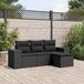 Maison Exclusive - Ensemble de meubles de jardin 4 pièces avec canapé et coussins, noir, en polyrotin
