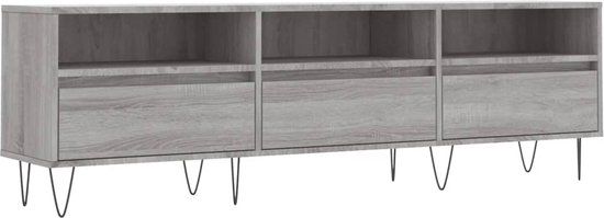 vidaXL Tv-meubel 150x30x44,5 cm bewerkt hout grijs sonoma eikenkleurig