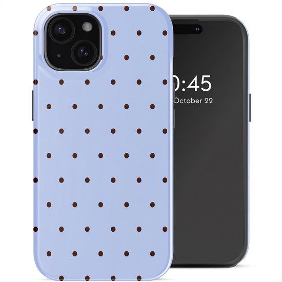 Selencia Hoesje - Geschikt voor Apple iPhone 15 - Backcover geschikt voor MagSafe - Happy Dots Digital Sky