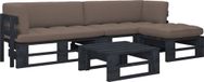 Maison Exclusive - 4-delige loungeset van pallets, zwart. Gemaakt van geïmpregneerd grenenhout