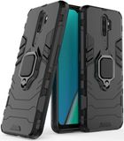 Merkloos Oppo A5 / A9 (2020) Hybride Hoesje met Kickstand Ring Zwart