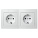 FLAIR dubbel stopcontact wit, 250V~/10A, UP, protec