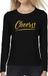Bellatio Decorations Cheers longsleeve zwart met gouden glitter tekst dames - Oud en Nieuw / Glitter en Glamour goud party kleding shirt met lange mouwen XS