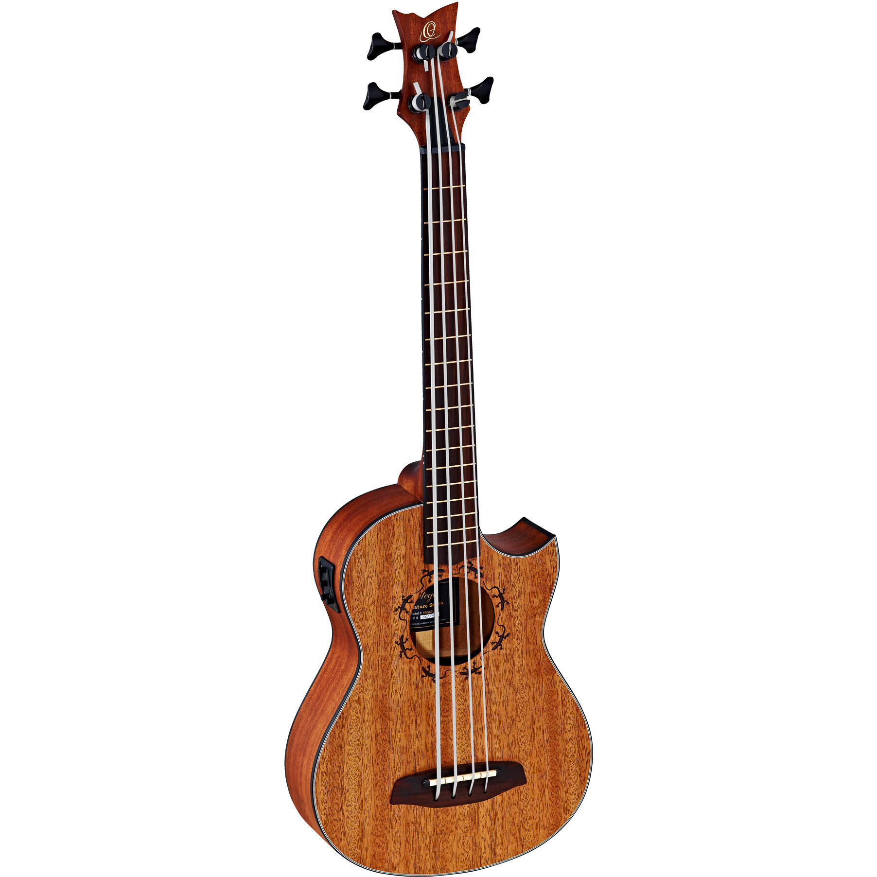 Ortega Lizard Series LIZZY-PRO longscale bas-ukelele met tas