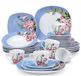 Happyment Happiq Ornamental Serviesset – 60-delig – Blauw Keramisch – 12 personen