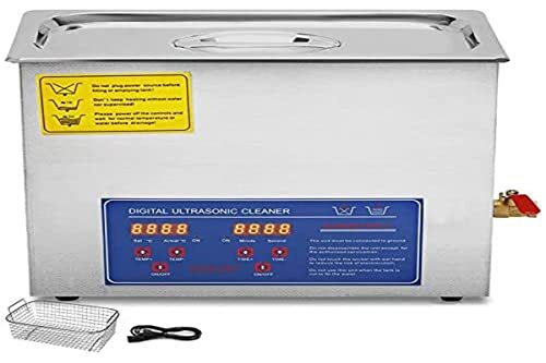 BuoQua JPS-30A Ultrasone reiniger, 6 liter, ultrasoon reinigingsapparaat, ultrasone reiniger met verwarming, digitale timer voor glazen sieraden, valse thee munten enz