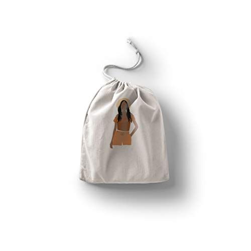 Bonamaison Bedrukte katoenen tas met trekkoord - 20 x 30 cm