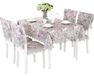 Set de 4 housses de chaise amovibles avec nappe et imprimé floral