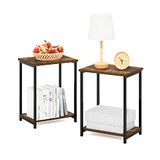 Furinno Metalen frame eindtafel, ontworpen hout, Amber grenen, 2-pack