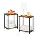 Furinno Metalen frame eindtafel, ontworpen hout, Amber grenen, 2-pack