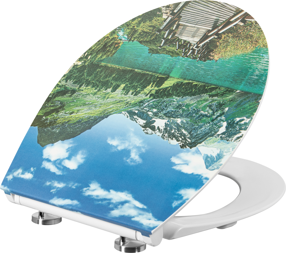 Cornat Wc-bril "Pure Nature" - superplat design - onderhoudsvriendelijk duroplast - Quick up & Clean functie - softclosemechanisme - comfortabele montage van bovenaf/toiletbril/wc-deksel