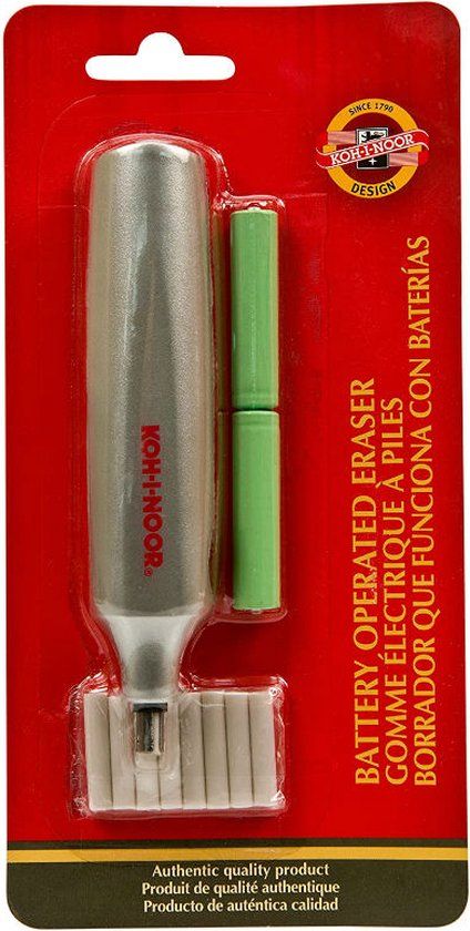 Koh I Noor - Elektrische gum - incl. 9 gummen - 2 batterijen