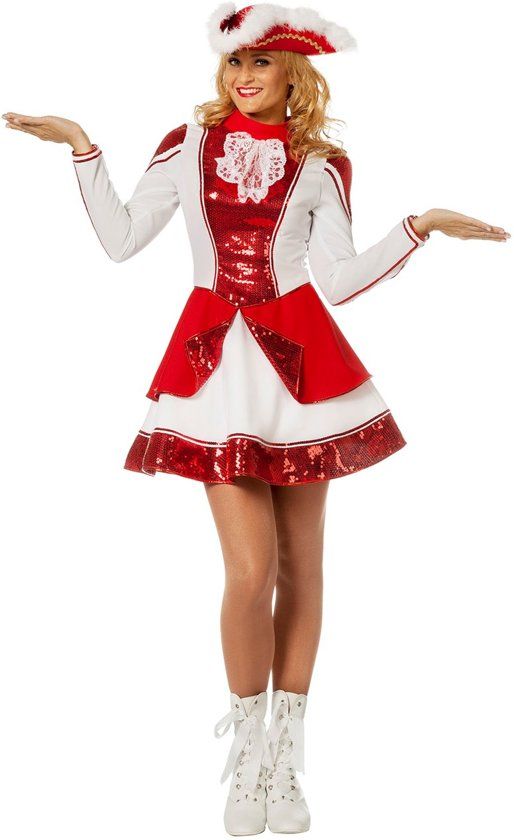Feestbeest.nl Dansmarieke rood/wit voor dame - 8714438668481