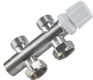 1216 Riko Thermostatisch 3/4 Onderblok Recht - Geborsteld Staal