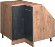 Vicco Rion Kast voor schuine wand Hoekkast – 75.6 x 81.6 cm met 1 deur, kastromp 60 cm diepte Zwart beton