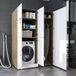 Roomart DORA-II Wasmachine Ombouwkast 130x186 cm - Wit Eiken