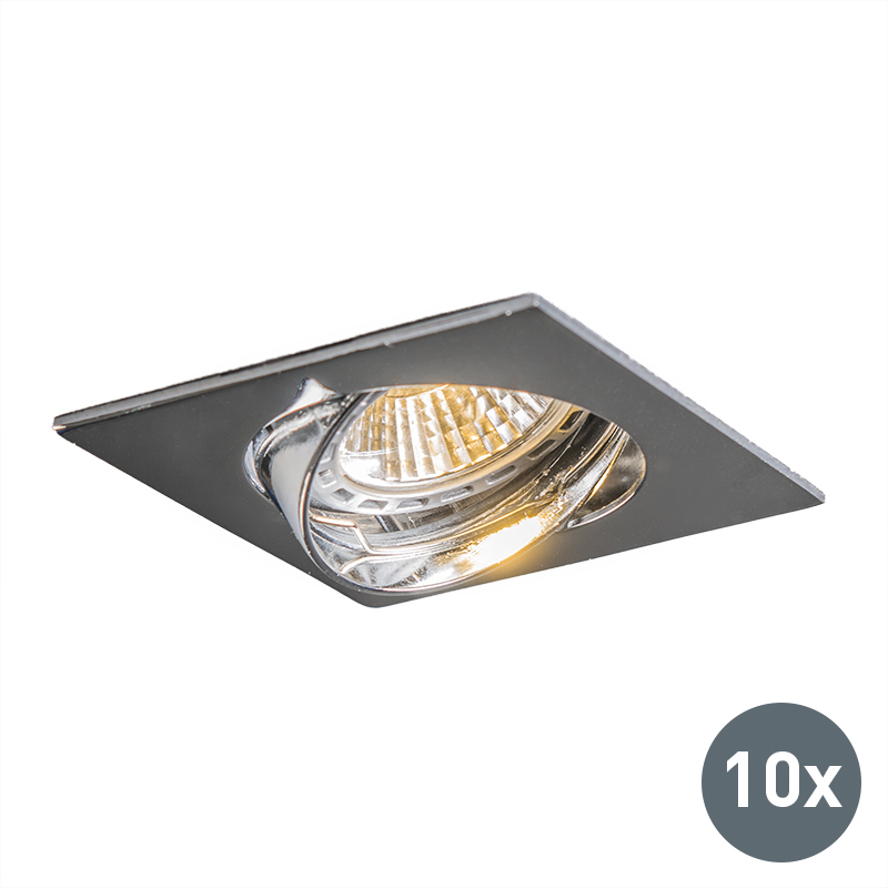 QAZQA edu led - Inbouwspot - 1 lichts - L 8.9 cm - Chroom