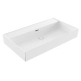 Saniclass Legend Meubelwastafel - 81x47x12cm - met overloop - 1 wasbak - 0 kraangaten - keramiek - glans wit