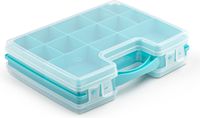 Plasticforte Opbergdoos - blauw - kunststof - 28 x 21 cm - met deksel - opbergbox/sorteerdoos