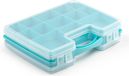 Plasticforte Opbergdoos - blauw - kunststof - 28 x 21 cm - met deksel - opbergbox/sorteerdoos