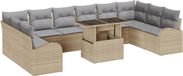 vidaXL Tuinbank - Set - 11 - st - Beige - Poly - rattan