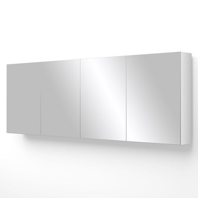Maxaro Spiegelkast Lato 180x62cm Hoogglans Wit 4 Deuren