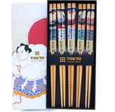 Tokyo Design Studio Eetstokjes Geschenkset - Lucky Cats & Koinobori - 5 Paar - 22,5 cm
