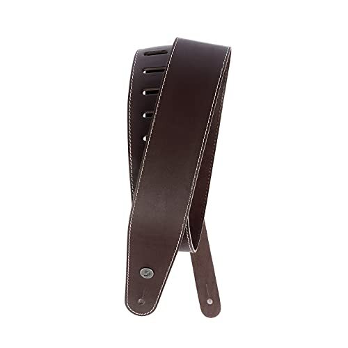 Planet Waves 25LS01-DX lederen riem Classic Leather Strap Collection Contrast Stitch - Brown Lengte: 1280mm Breedte: 64mm