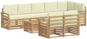 vidaXL - Buiten - bank - set - 9 - st - Wit - en - crèmekleurig - Polyester