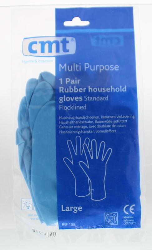 CMT Rubberen Huishoud-handschoenen Blauw Large 1 paar