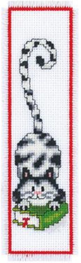 Vervaco Borduurpakket Boekenlegger Kat Met Boek - 5413480101504