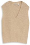 Tom Tailor V-hals vest gravel beige melange