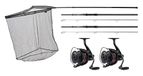 JRC Rova Karpervisserij Set Up Een Kwaliteits Karper Combo Inclusief 10ft 3lb Test Kromme Hengels, 7000 Reels, Landingsnet en, Ontworpen voor Stealthy Tactieken Bij Het Vissen Op Karper, Zwart
