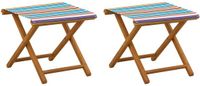 vidaXL Ligstoel 2 pcs Massief Eucalyptushout Meerkleurig