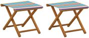 vidaXL Ligstoel 2 pcs Massief Eucalyptushout Meerkleurig