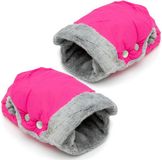 Intirilife Handwarmer met fleece voor buggy en kinderwagen in roze