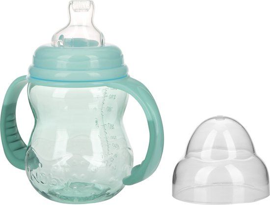 Nûby Oefenbeker Brede Hals Met Tuit Tritan Aqua 240ml 6mnd+ - Rood