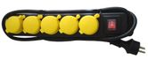 Unitec 47555 FR-tafelstopcontact, IP44, 5-voudig, 1,5m, H07RN-F3G1,5mm², zwart/geel